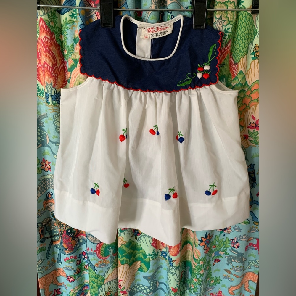 Vintage plum blossoms dress sz 14